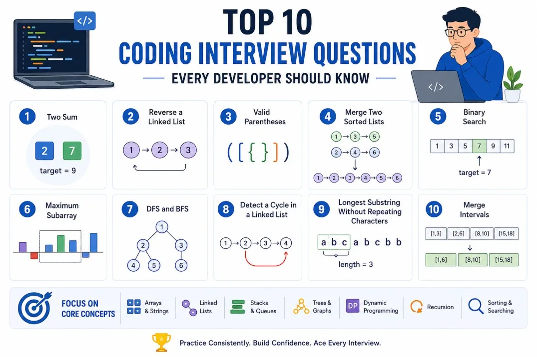 Top 10 Coding Interview Questions